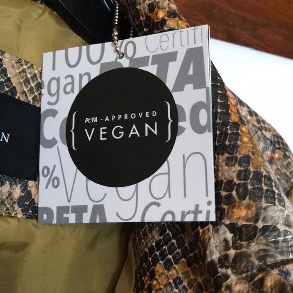 💥NWT💥 Coalition LA Snake Eyes Crop Vegan Moto Jacket Sz. L - Picture 6 of 14